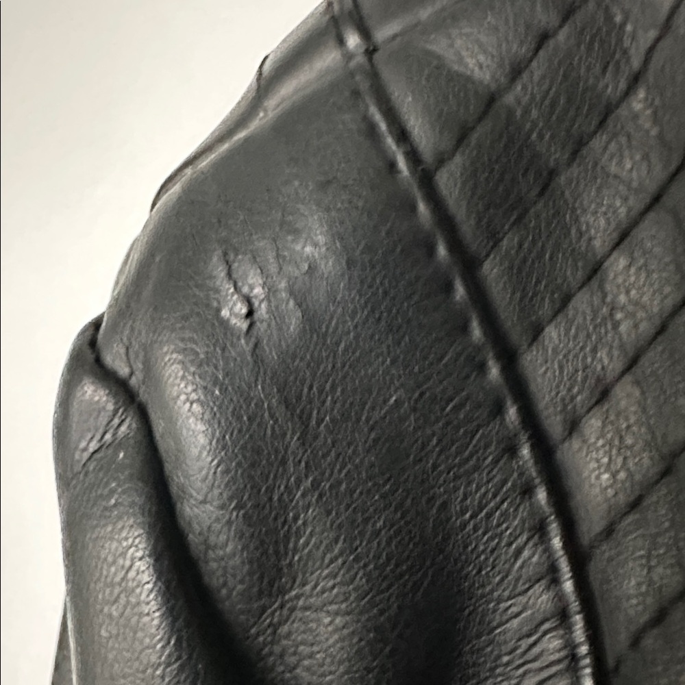 Express Women's Sleek Black Leather moto Jacket - Picture 8 of 9